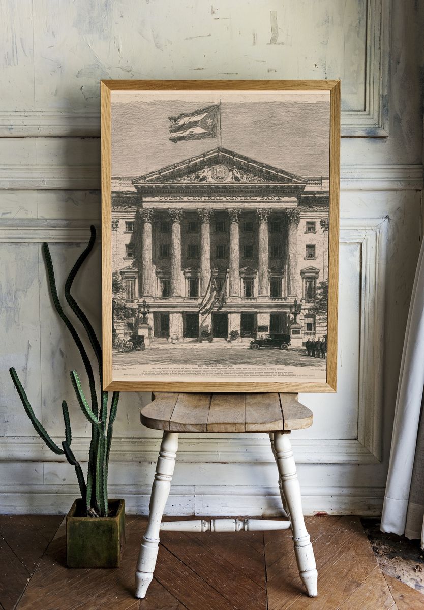 Cuban Central Bank Sketch Poster. room preview