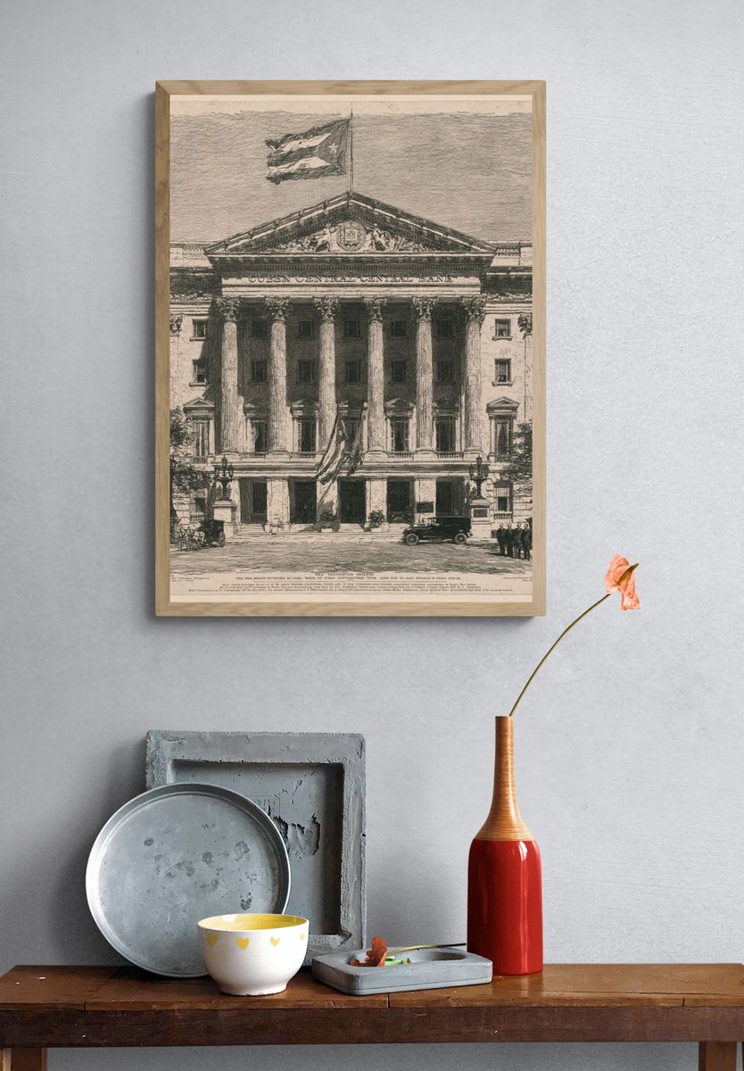 Cuban Central Bank Sketch Poster. — room view 3