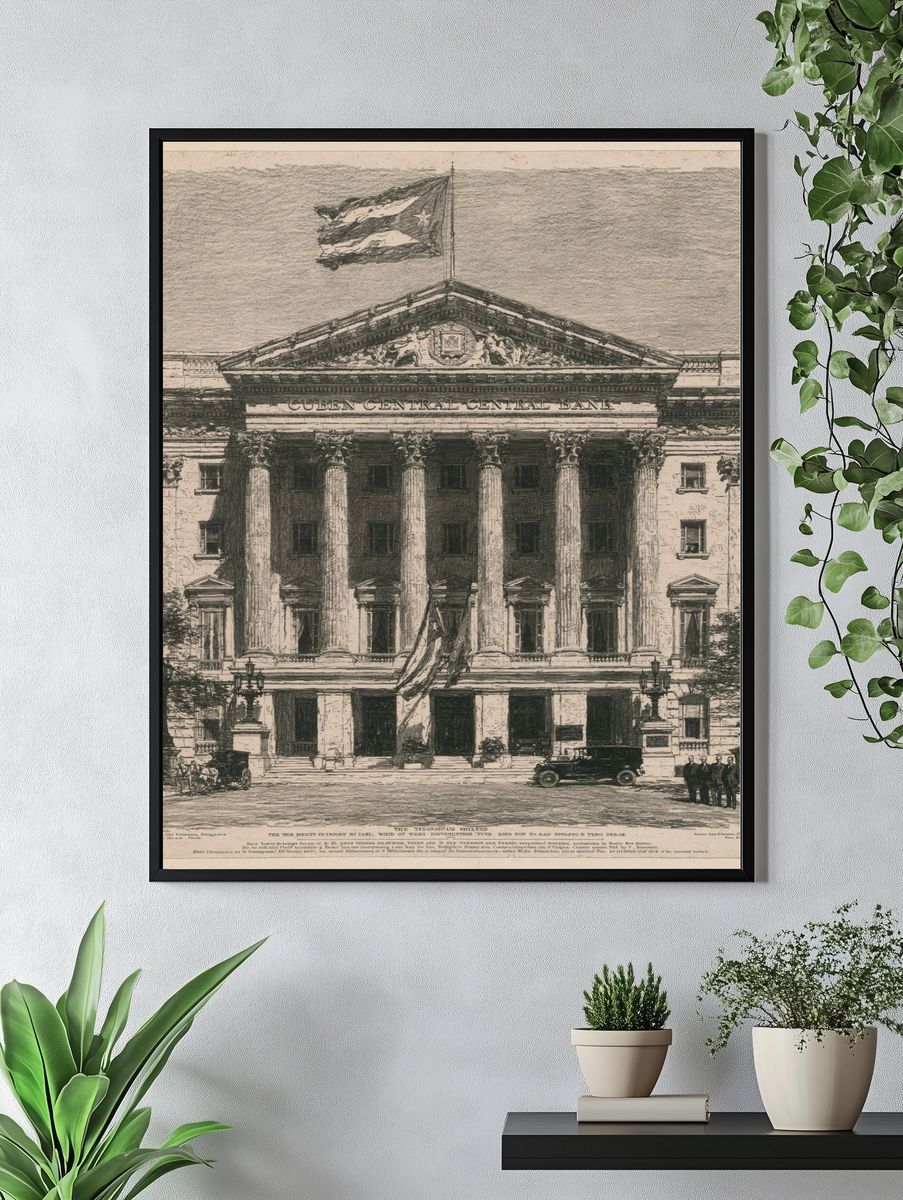 Cuban Central Bank Sketch Poster. — room view 4