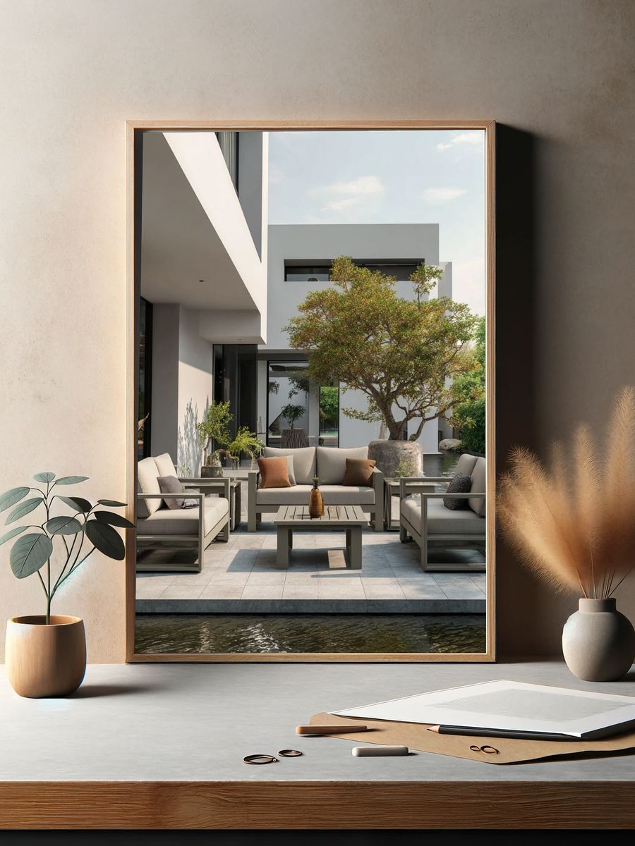 Modern Courtyard Villa Photography Poster. — room view 2