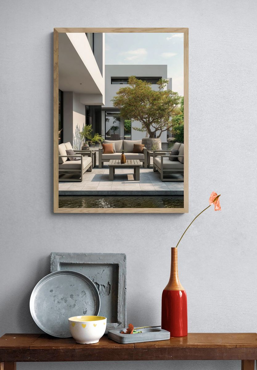 Modern Courtyard Villa Photography Poster. — room view 3