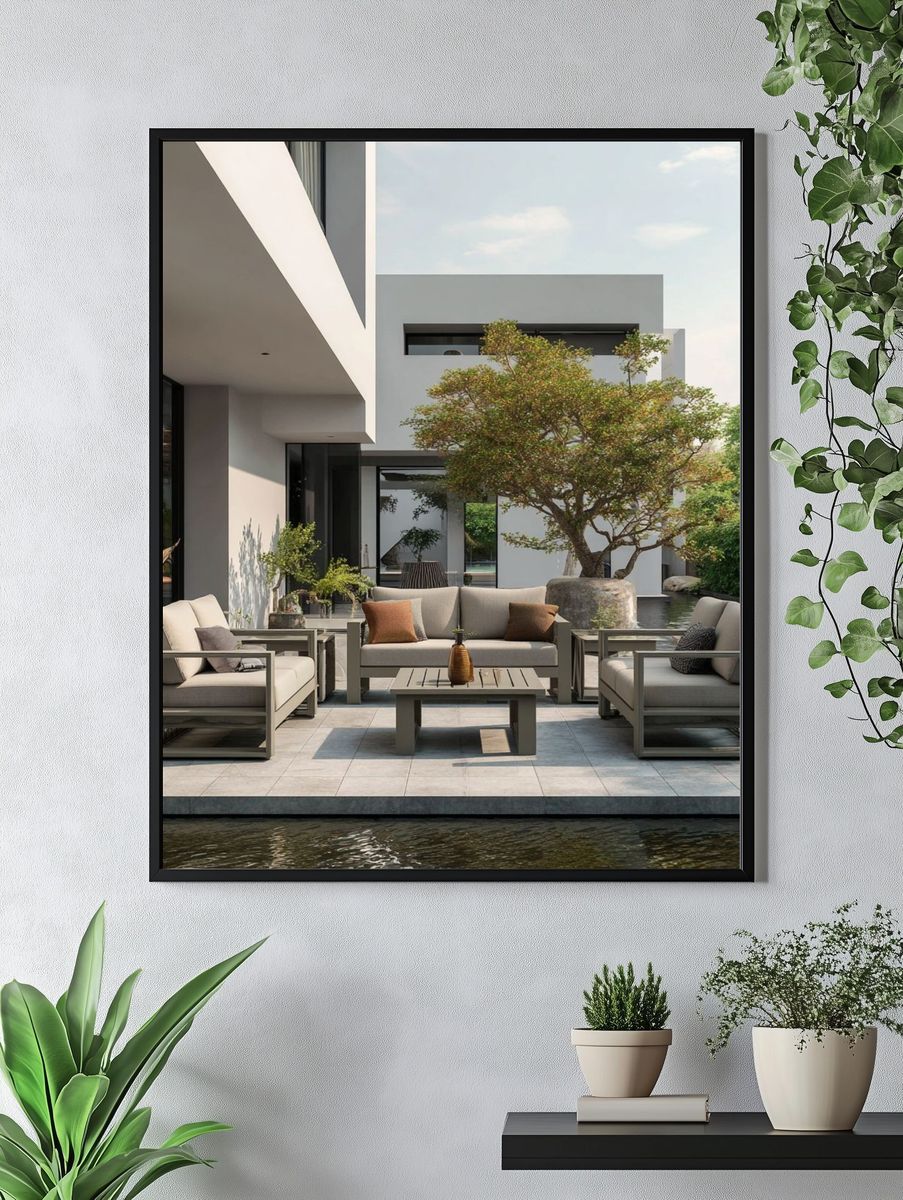 Modern Courtyard Villa Photography Poster. — room view 4