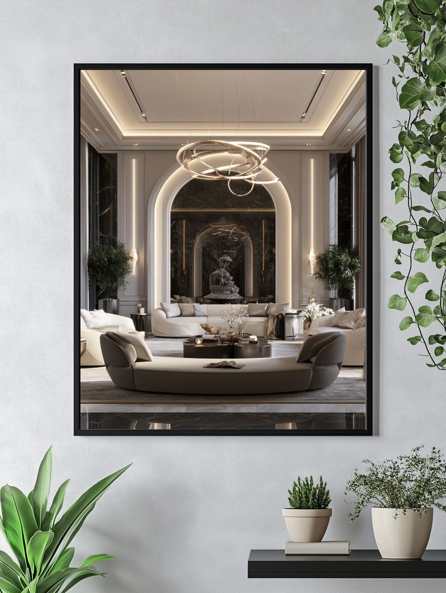 Luxury Grand Salon Interior Poster. — room view 4