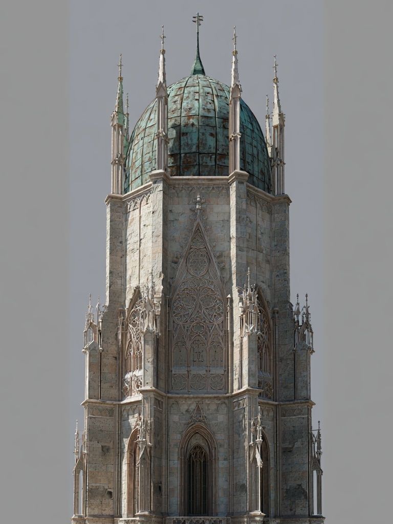 Gothic Cathedral Tower Architecture Print. poster detail