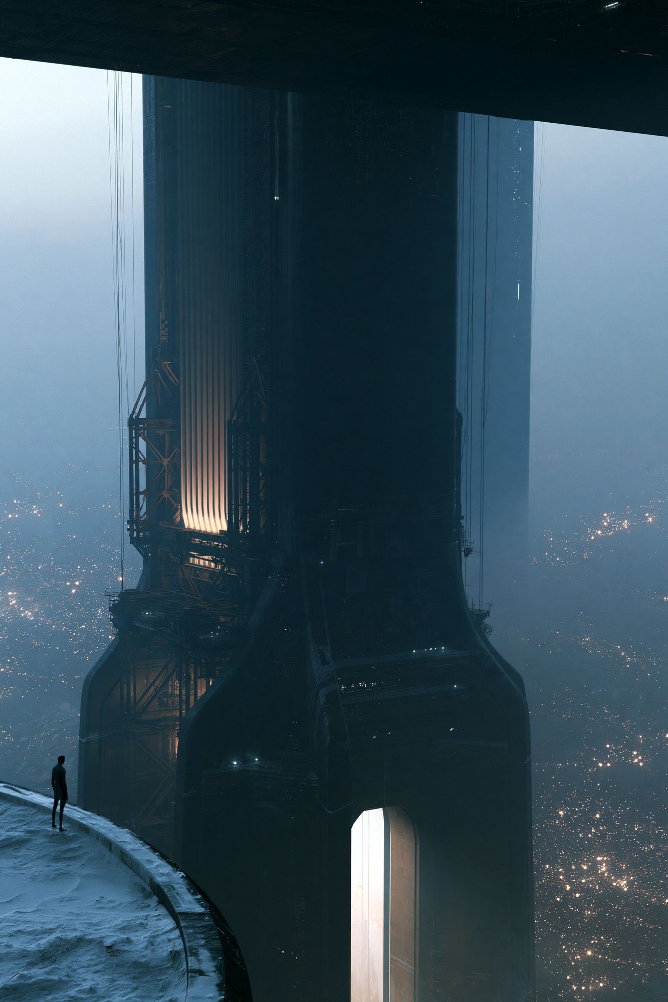 Futuristic Tower Cityscape Poster. poster detail