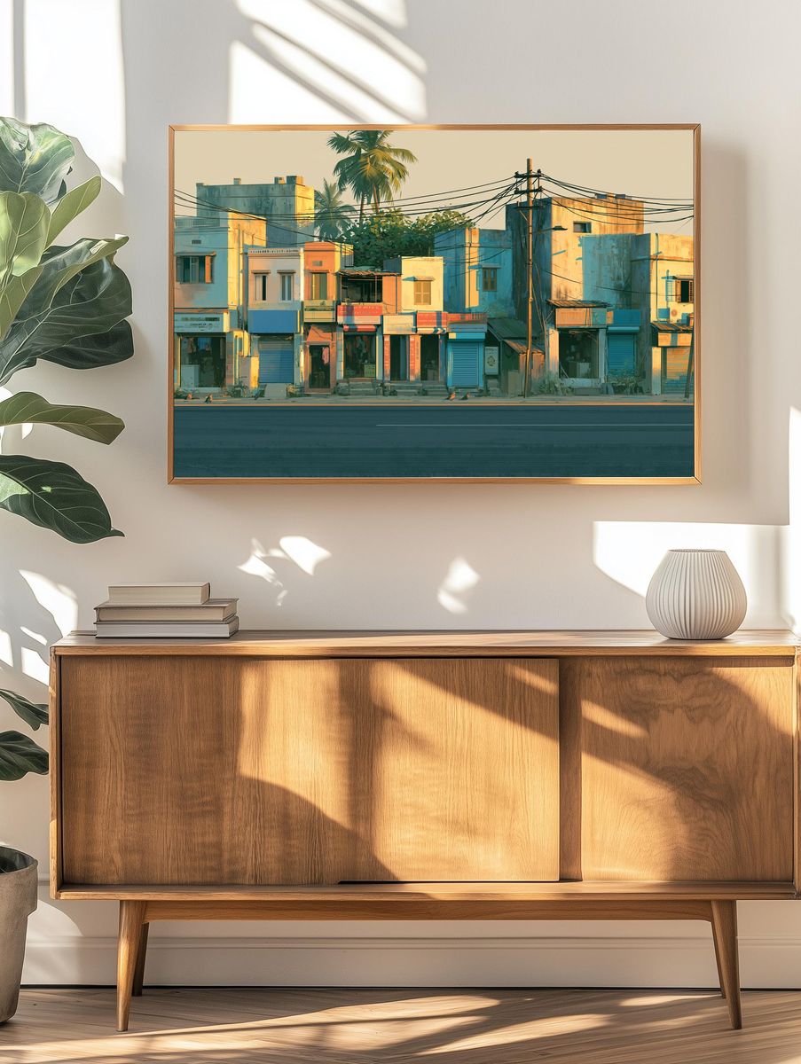 Tropical Streetfront Architecture Poster. — room view 3
