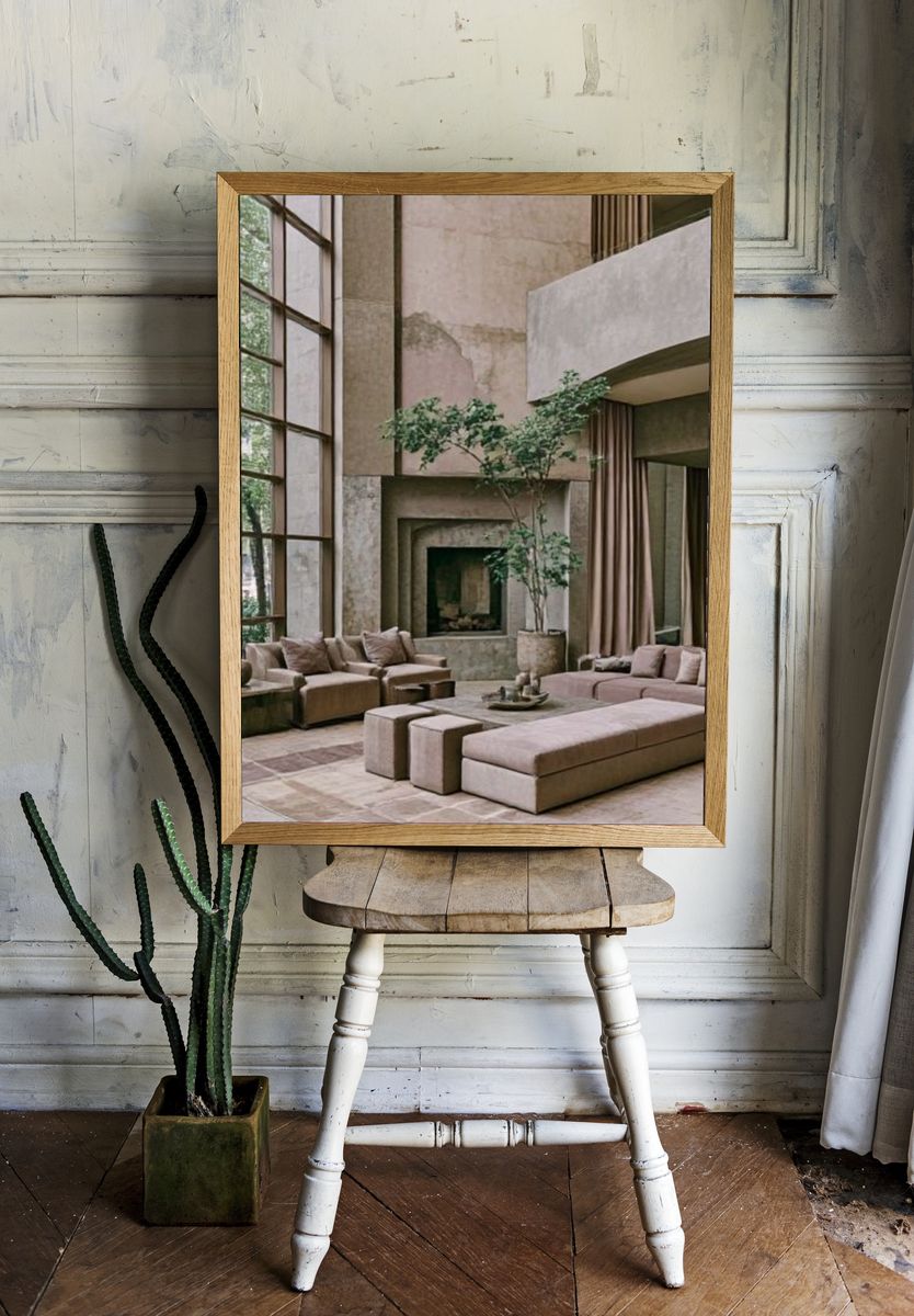 Modern Minimalist Living Room Poster. room preview