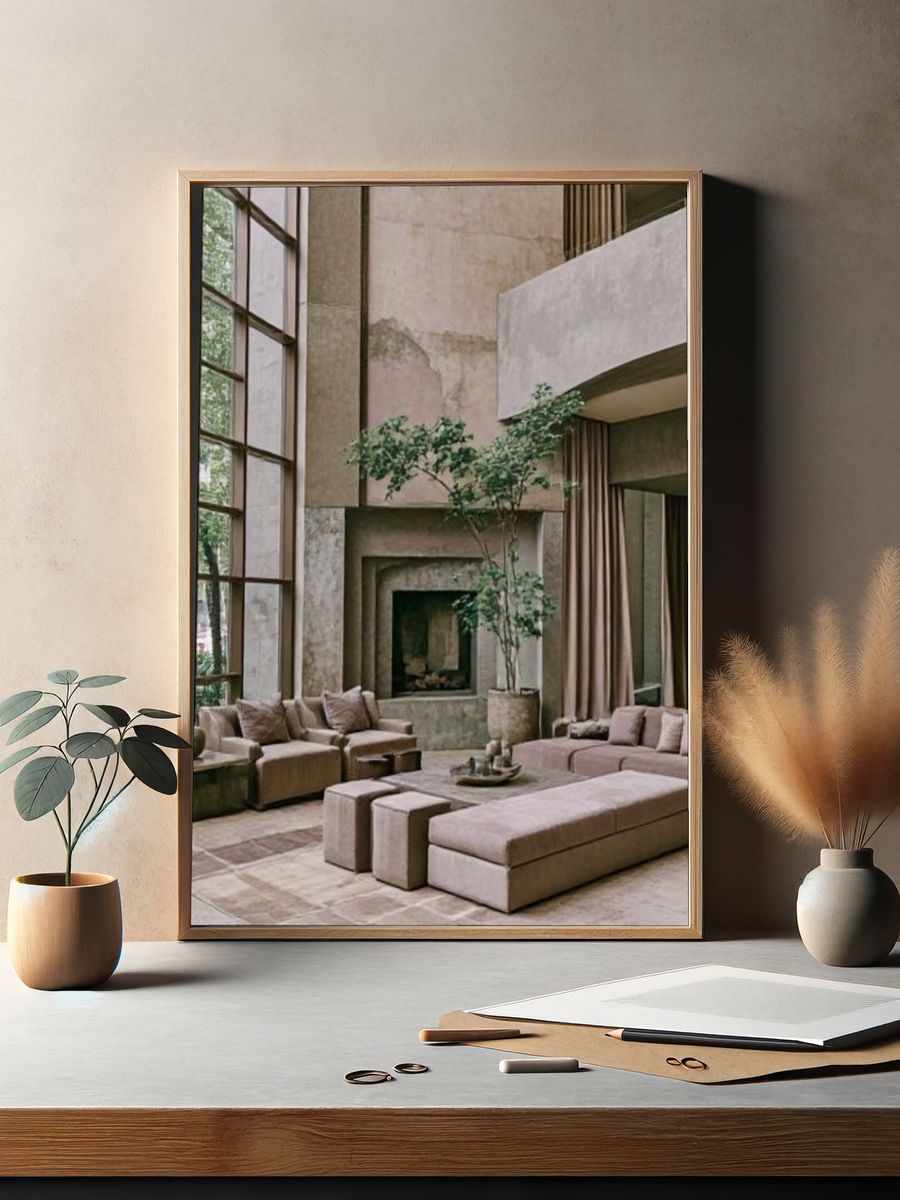 Modern Minimalist Living Room Poster. — room view 2