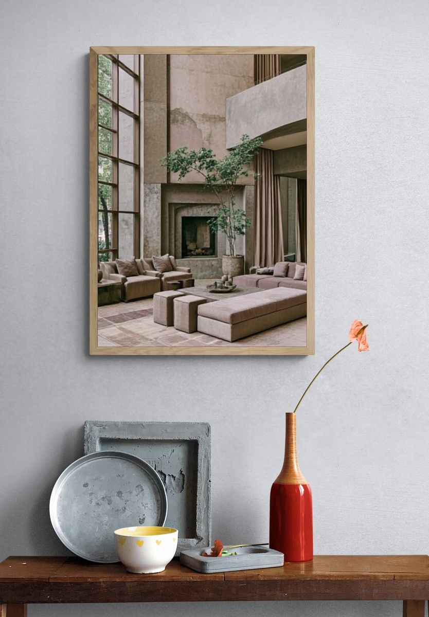 Modern Minimalist Living Room Poster. — room view 3