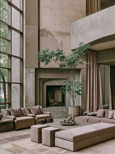 Modern Minimalist Living Room Poster.