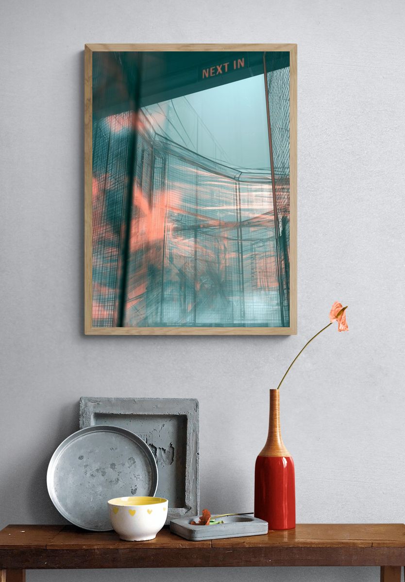 Neon Mesh Corridor Photography Poster. — room view 3