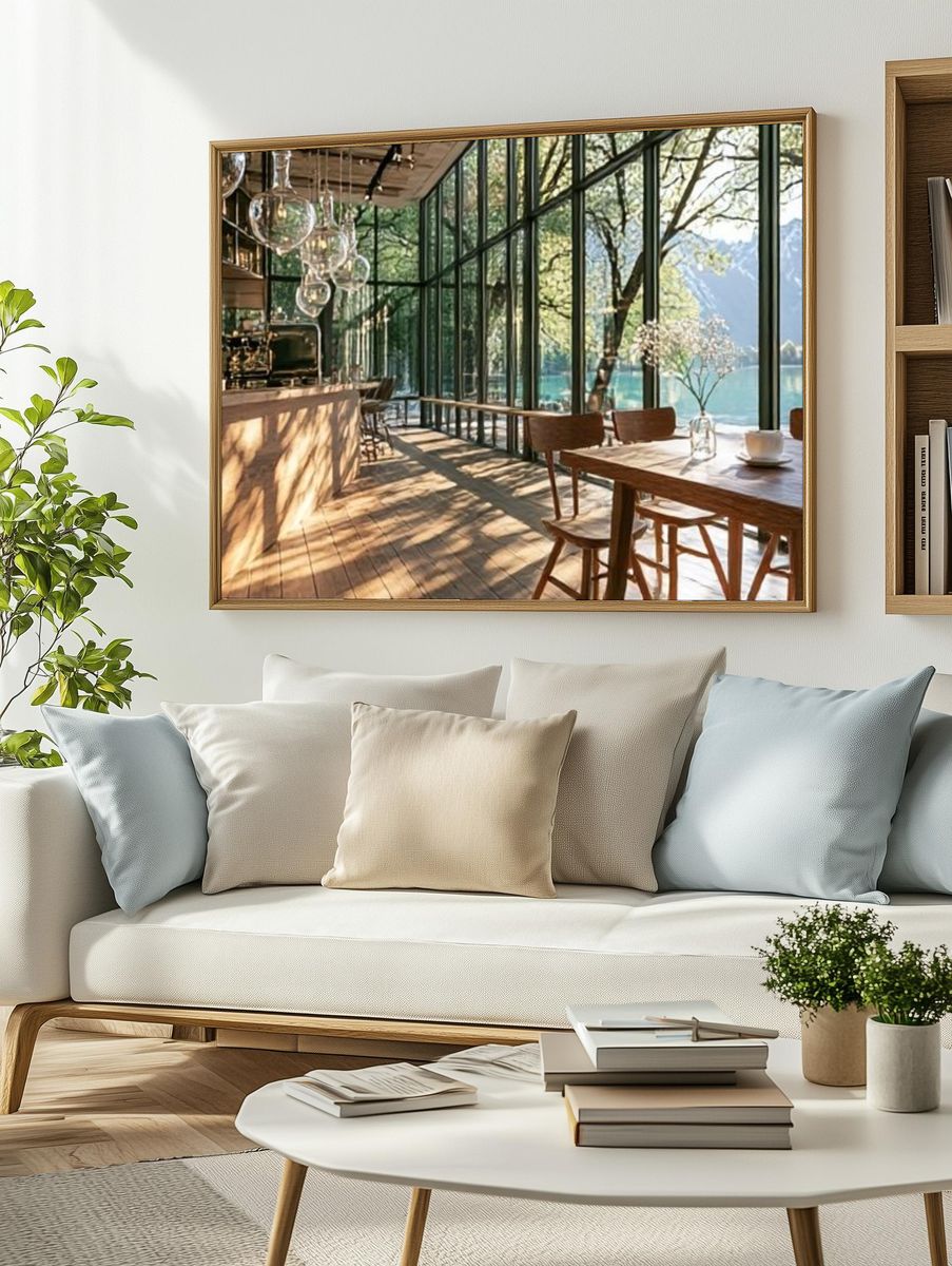Lakeside Glass House Interior Poster. — room view 2