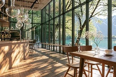 Lakeside Glass House Interior Poster.