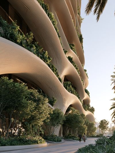 Futuristic Palm Building Architecture Print. poster