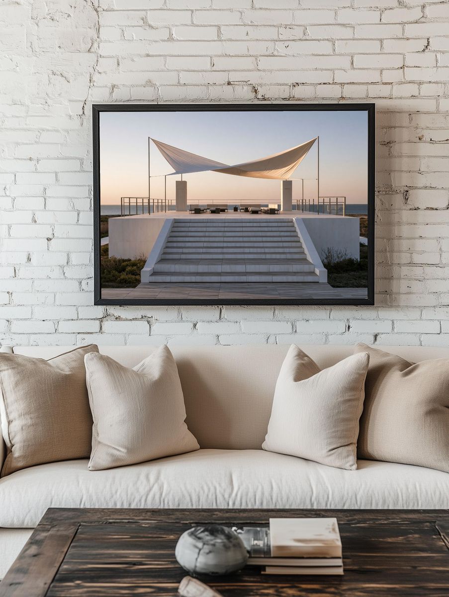 Seaside Pavilion Architecture Poster. — room view 1