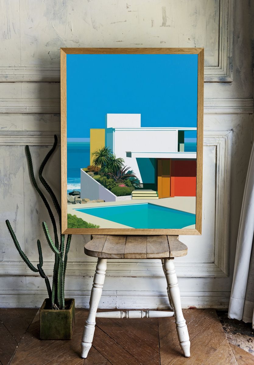 Modern Coastal House Poster. — room view 1