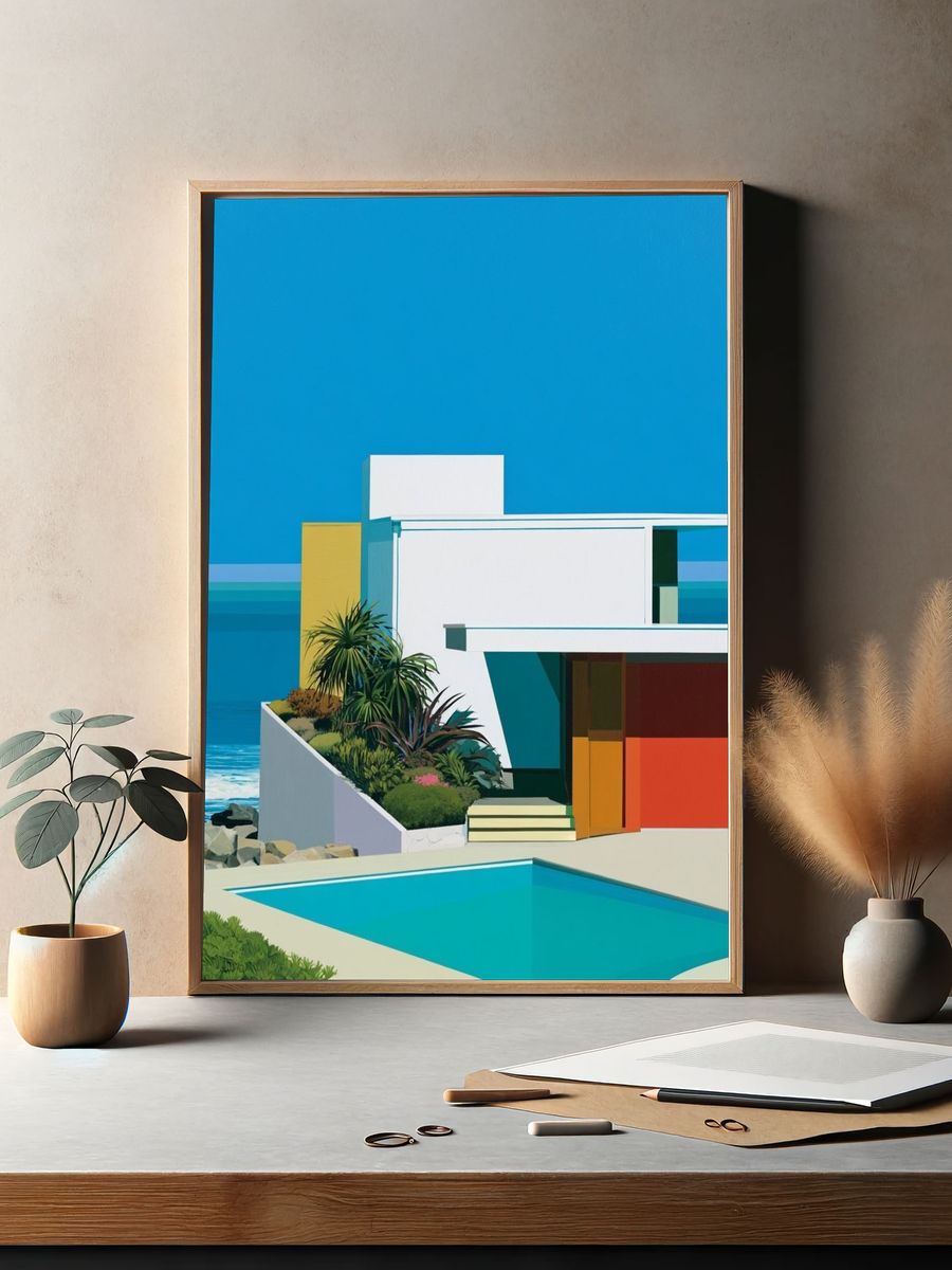 Modern Coastal House Poster. — room view 2
