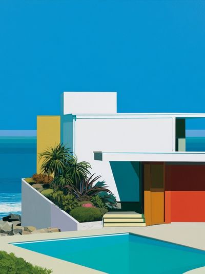 Modern Coastal House Poster. poster print