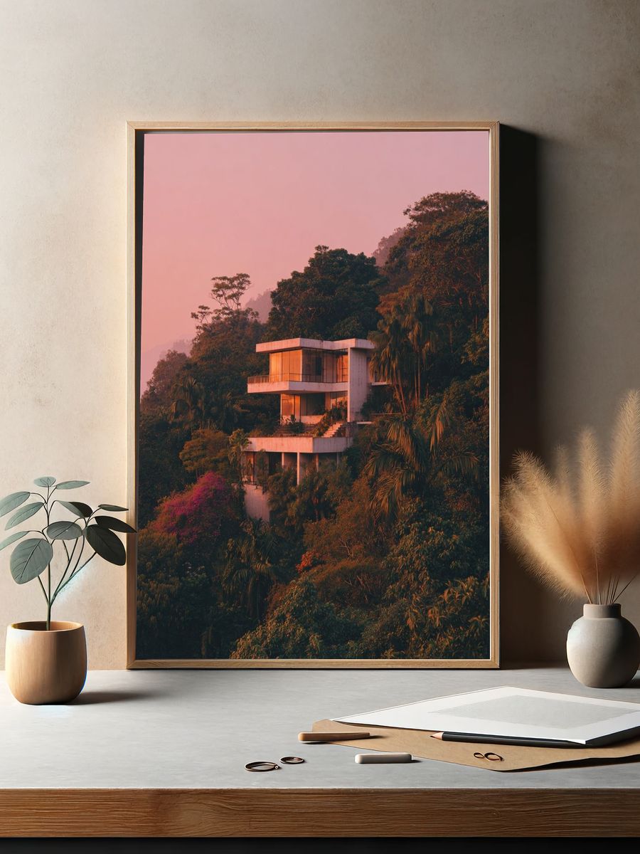 Modern Architecture in Nature — Photography Print. — room view 2