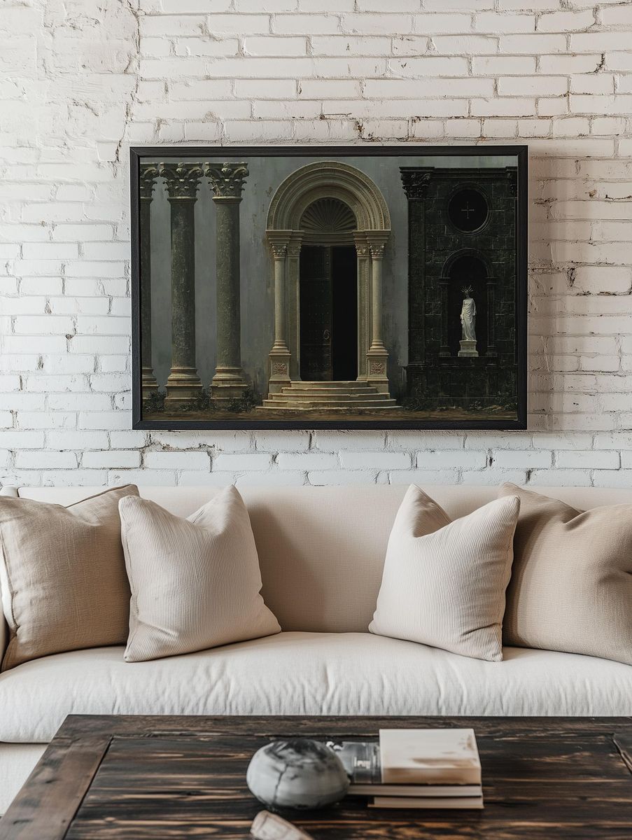 Ancient Facade Architecture Print. room preview