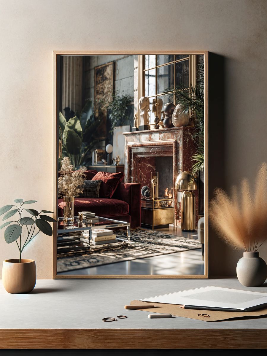 Luxury Art Deco Living Room Print. — room view 2