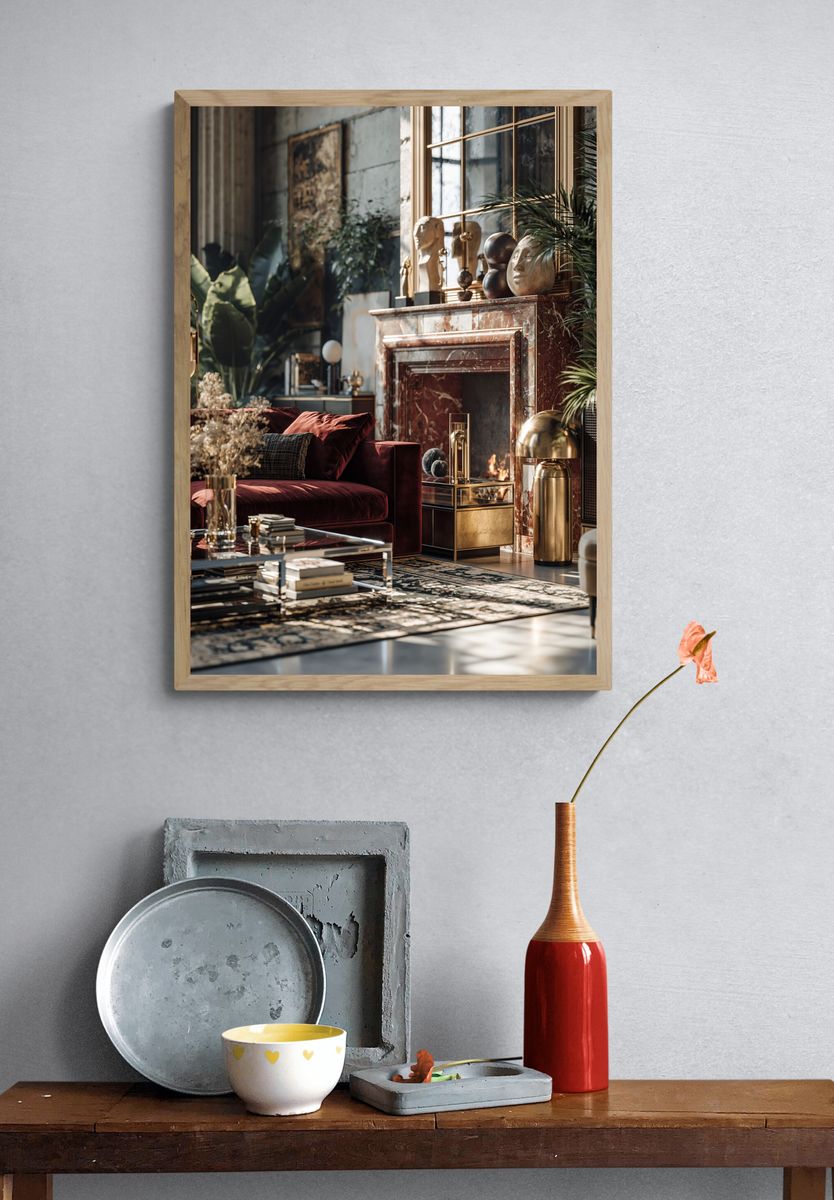 Luxury Art Deco Living Room Print. — room view 3