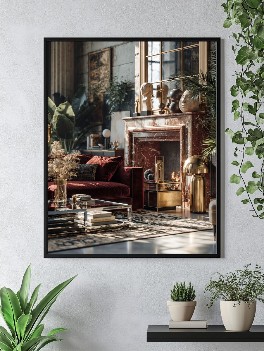 Luxury Art Deco Living Room Print. — room view 4