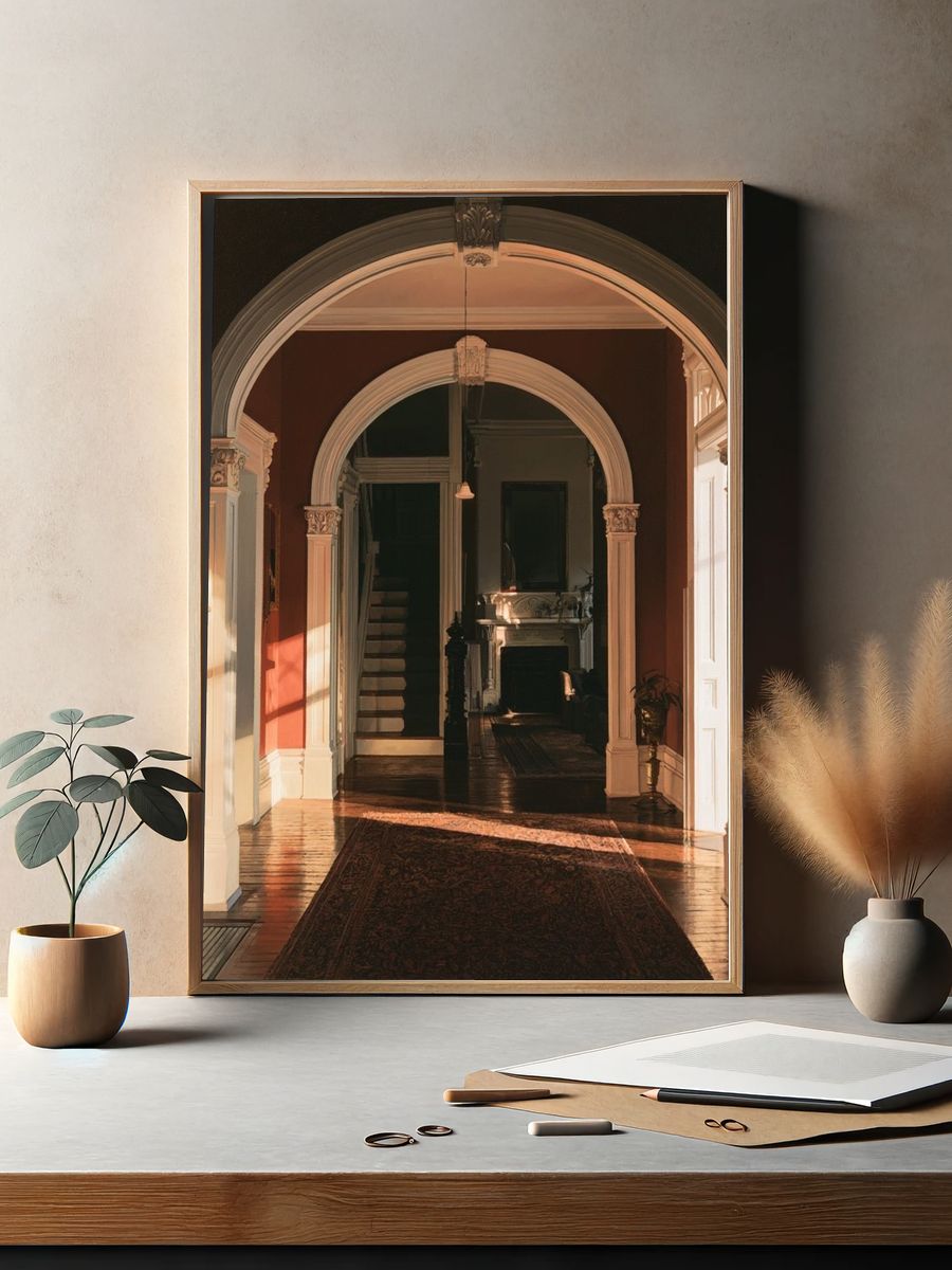 Sunlit Victorian Hallway Photography Poster. — room view 2