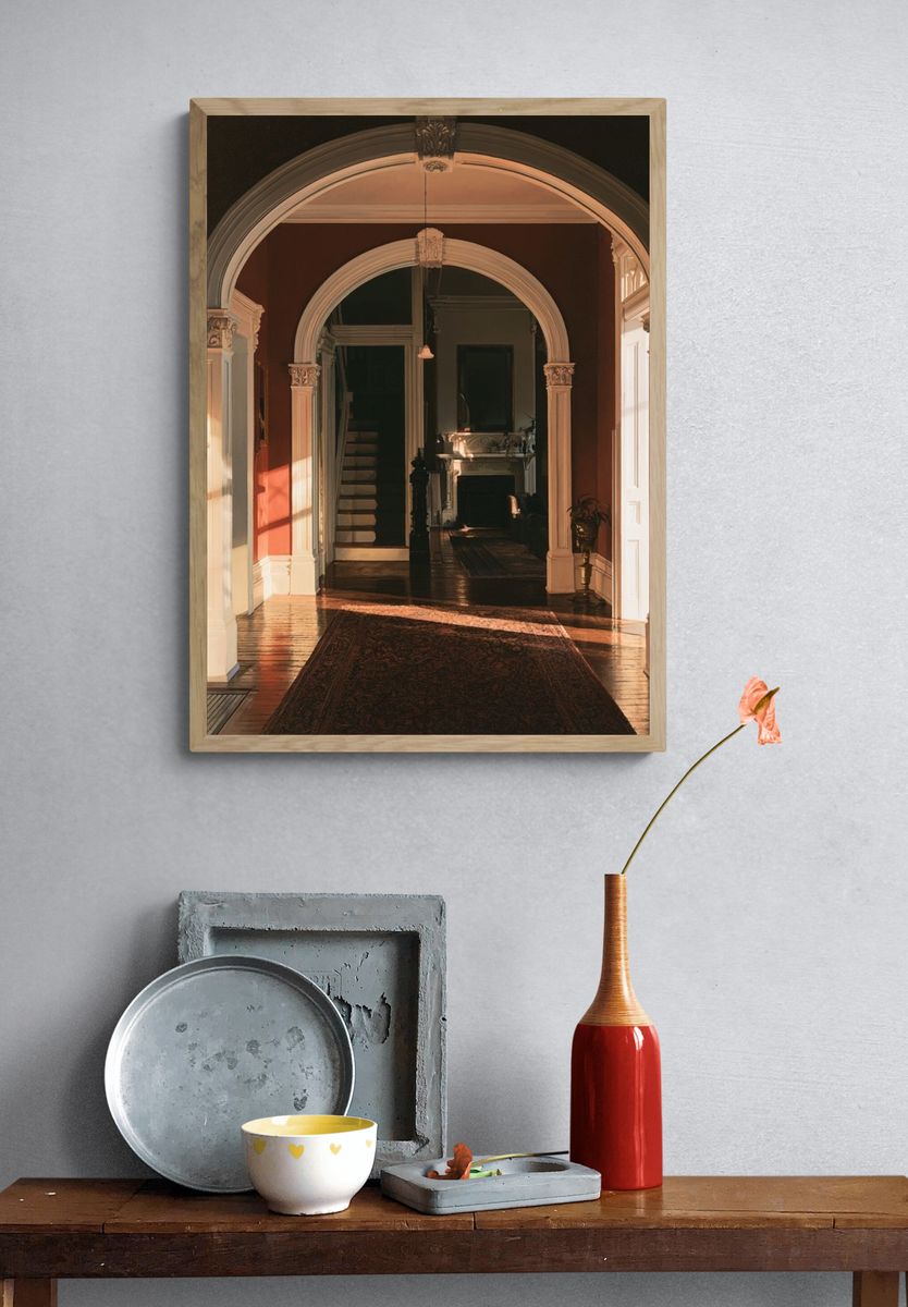 Sunlit Victorian Hallway Photography Poster. — room view 3