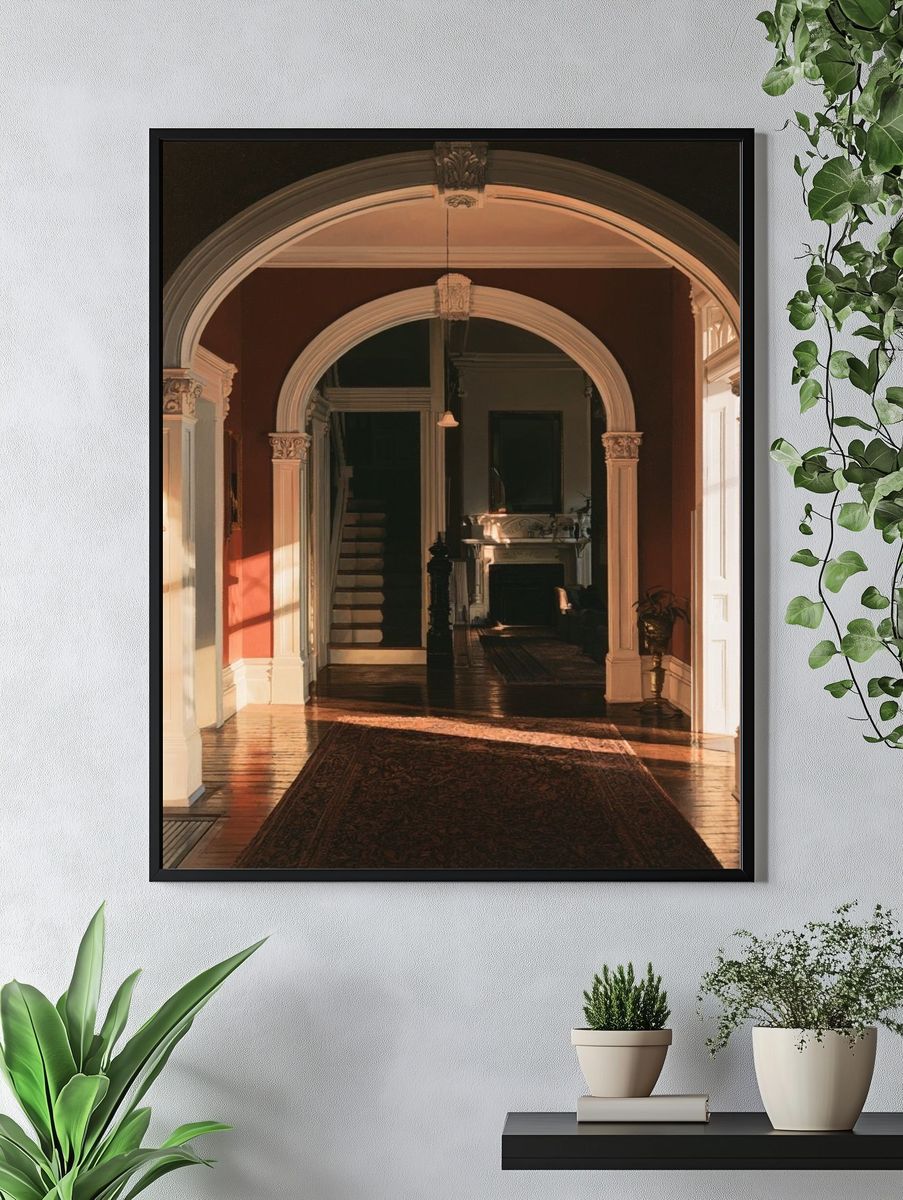 Sunlit Victorian Hallway Photography Poster. — room view 4