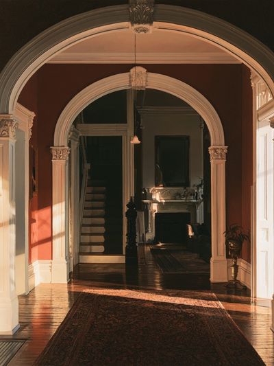 Sunlit Victorian Hallway Photography Poster.