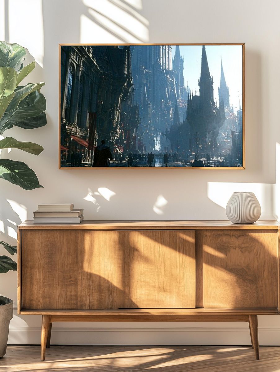 Gothic Cityscape Photography Poster. — room view 3