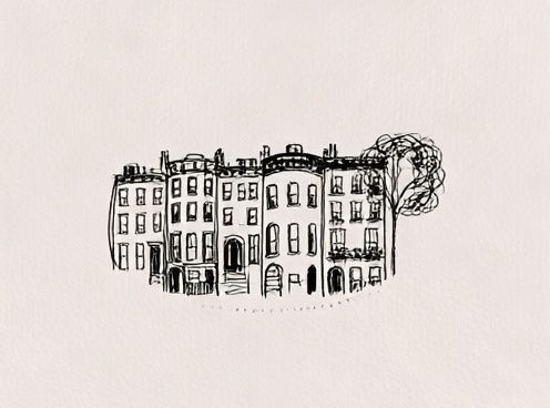 City Townhouses Line-Art Poster. poster — architecture art