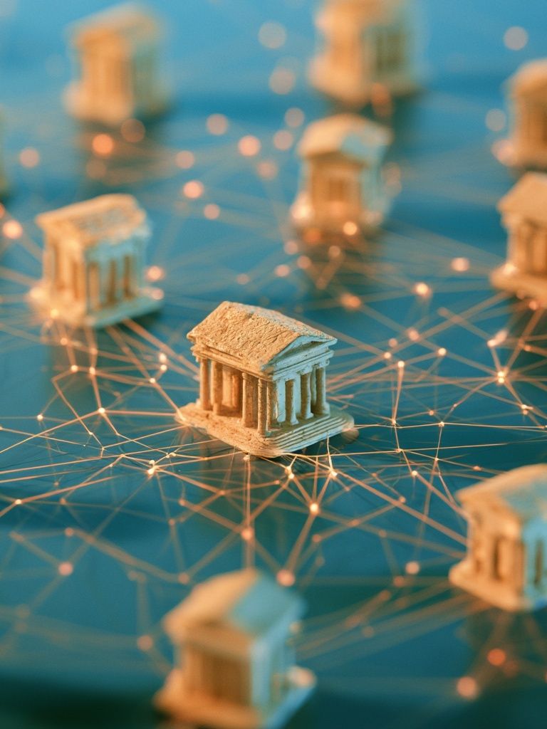 Ancient Temple Network Illustration Poster. poster detail