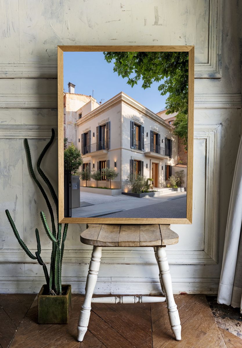Mediterranean Villa Facade Photography Poster. — room view 1