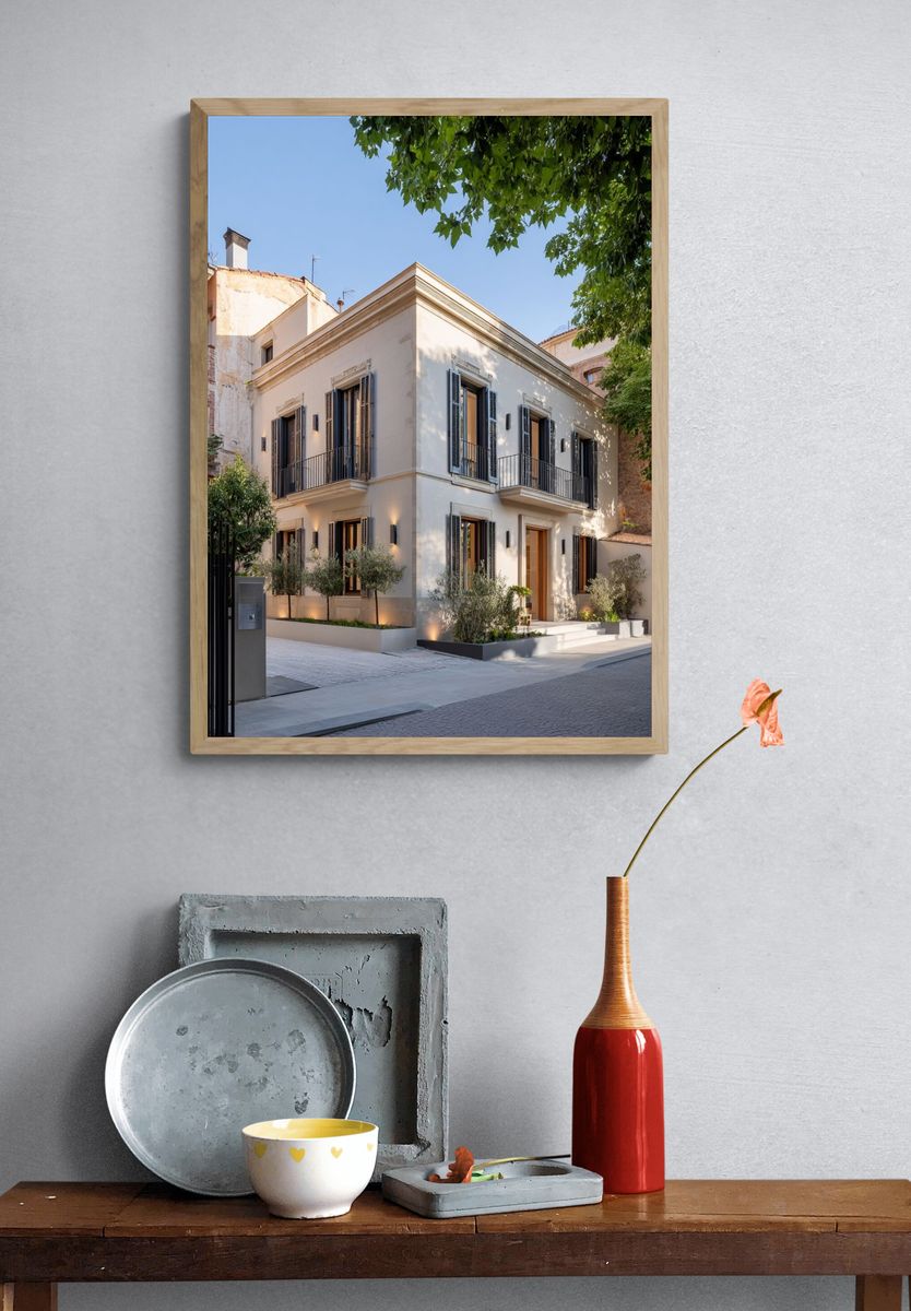 Mediterranean Villa Facade Photography Poster. — room view 3