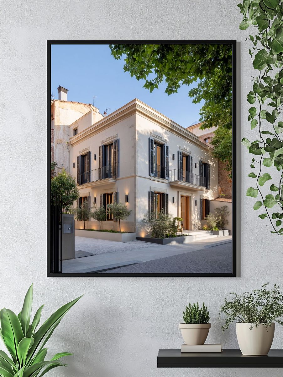 Mediterranean Villa Facade Photography Poster. — room view 4