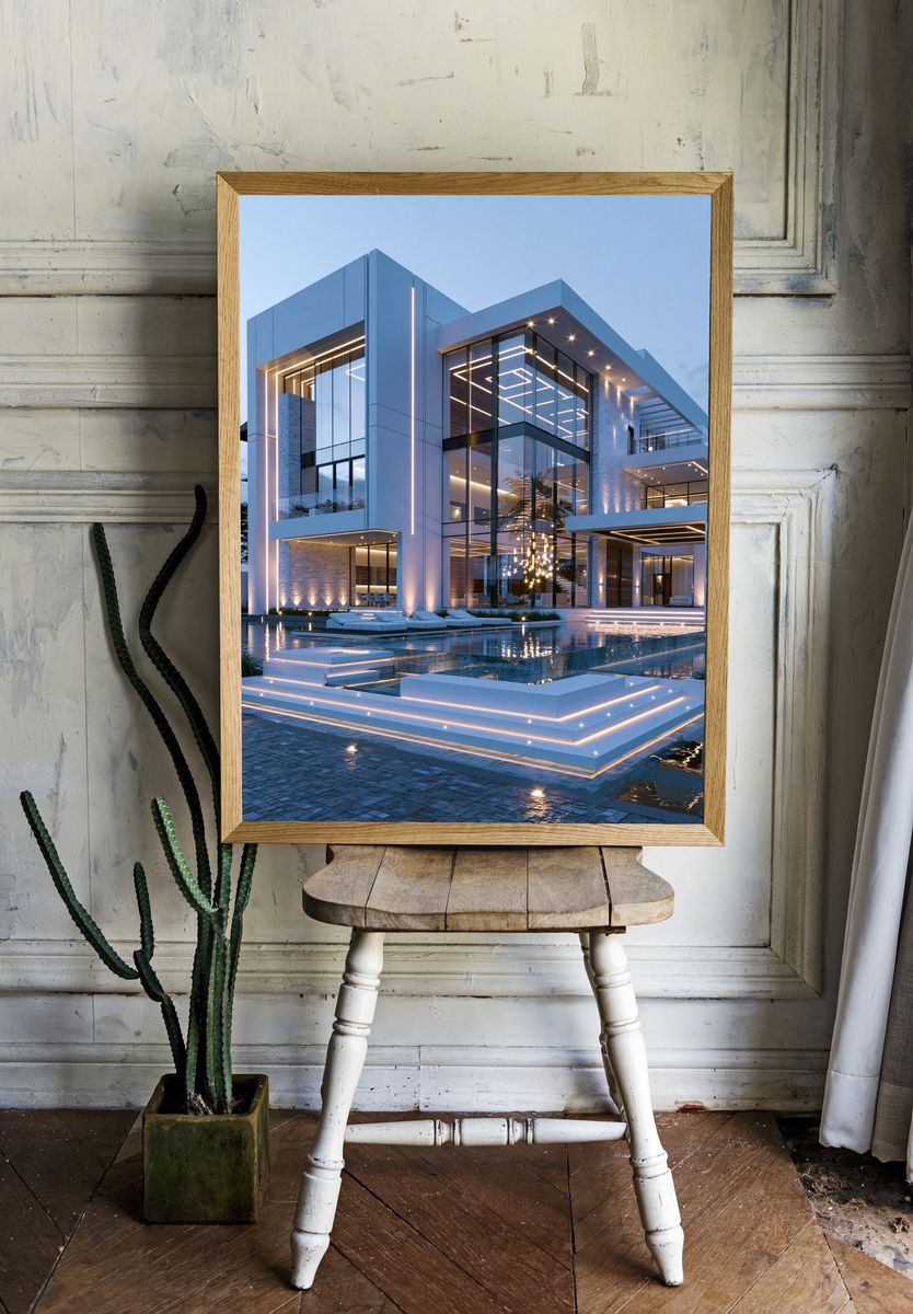 Modern Luxury Villa Architecture Poster. room preview