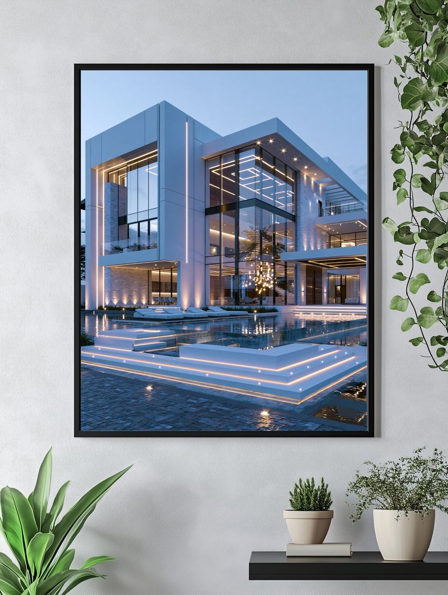 Modern Luxury Villa Architecture Poster. — room view 4