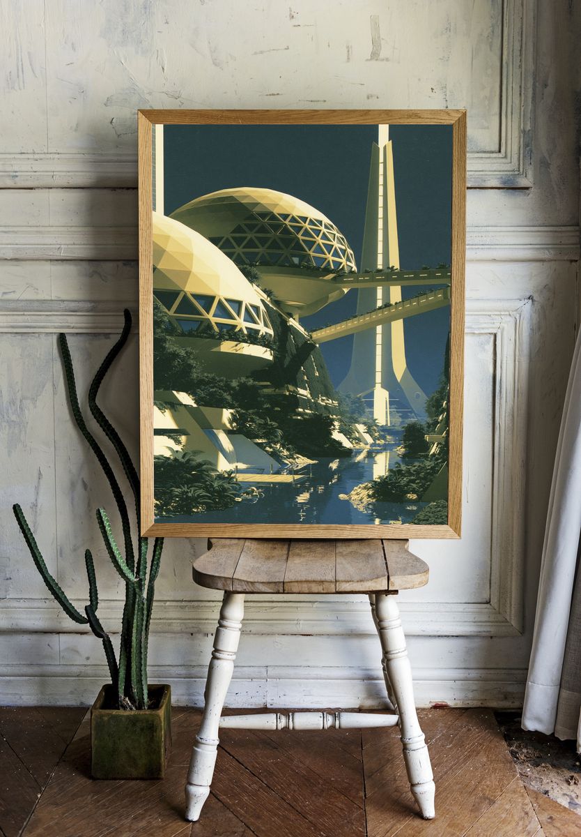 Futurist Cityscape Architecture Poster. room preview