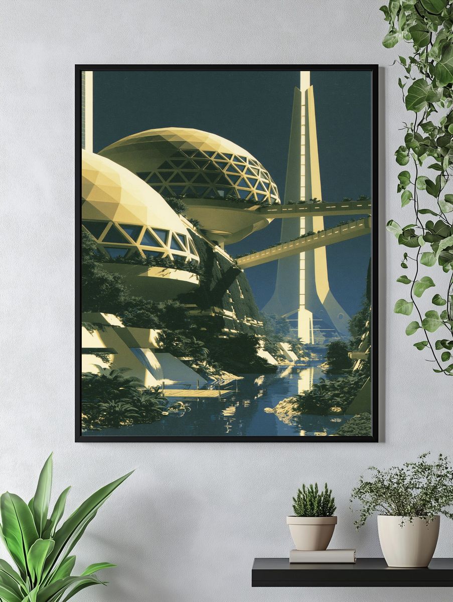 Futurist Cityscape Architecture Poster. — room view 4