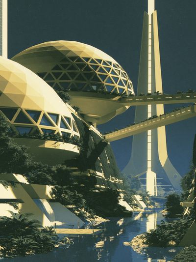 Futurist Cityscape Architecture Poster.