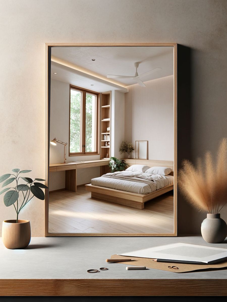 Japandi Bedroom Interior Print. — room view 2