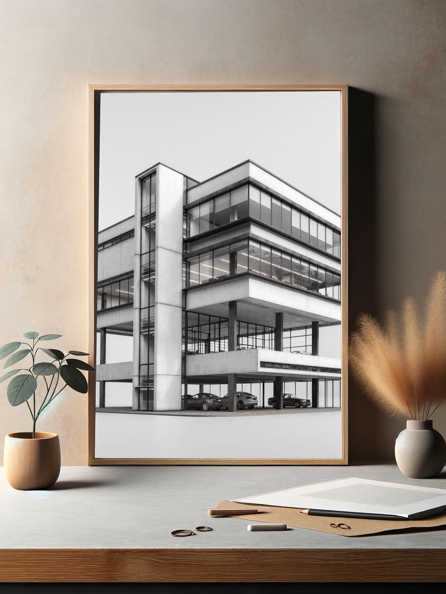 Modernist Building Photography Poster. — room view 2