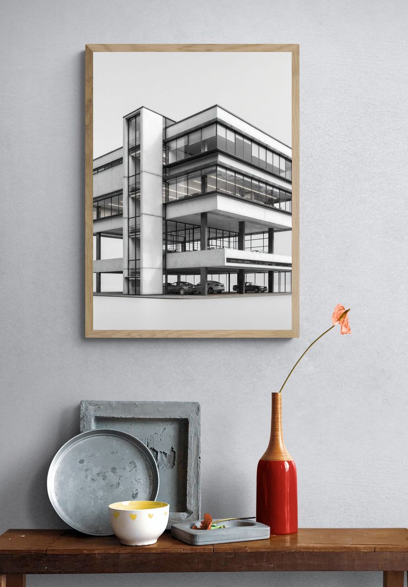Modernist Building Photography Poster. — room view 3