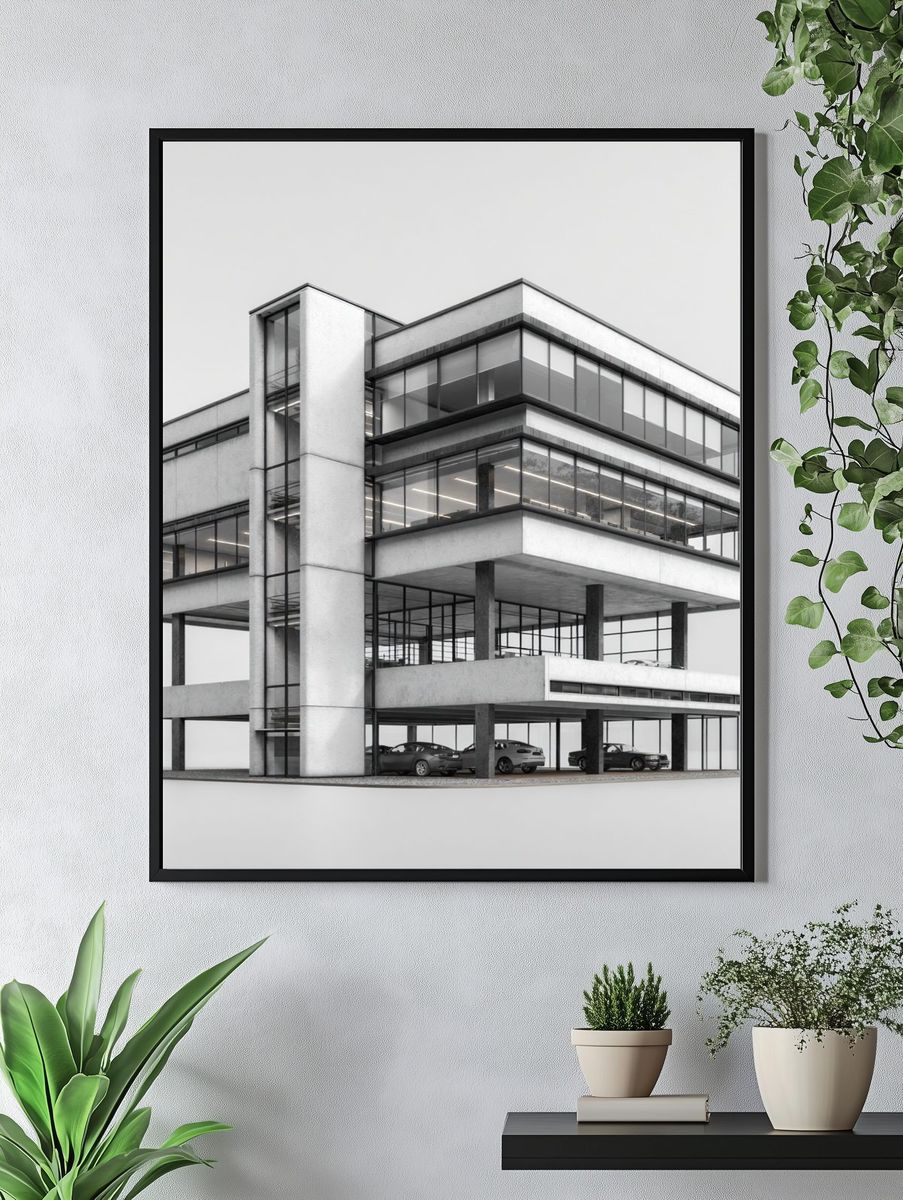 Modernist Building Photography Poster. — room view 4