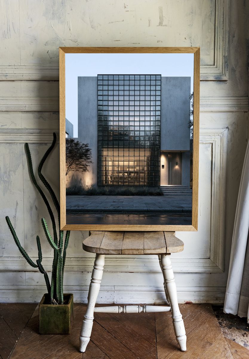 Modern Glass Facade Architecture Poster. room preview