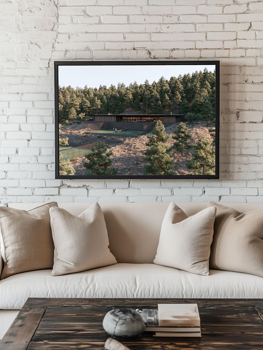 Forest Tennis Court Architecture Poster. room preview