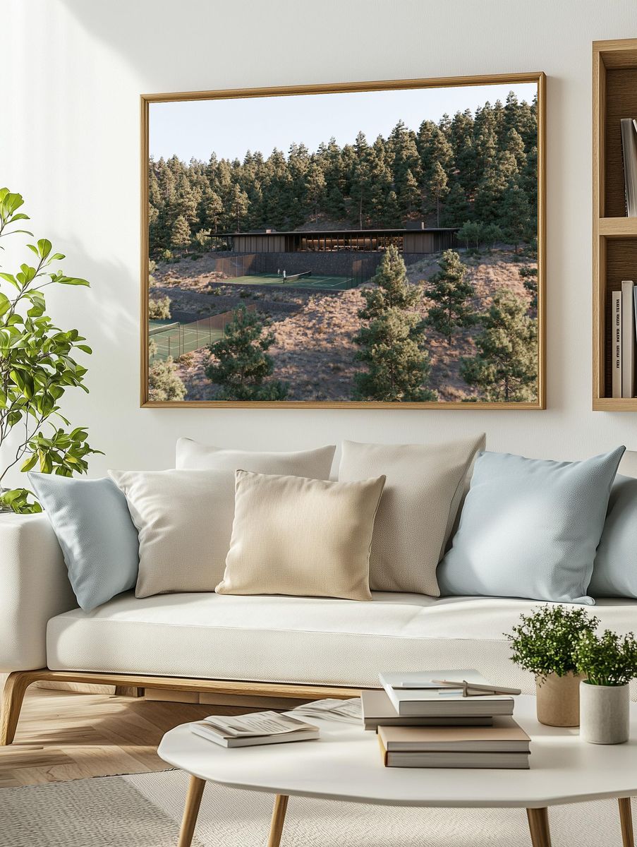 Forest Tennis Court Architecture Poster. — room view 2