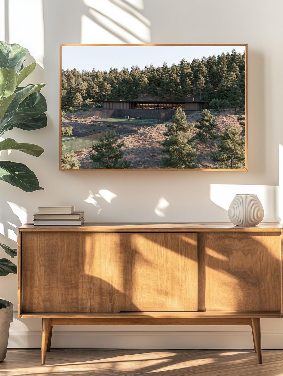 Forest Tennis Court Architecture Poster. — room view 3
